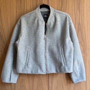 Zara Light Gray Bomber Jacket